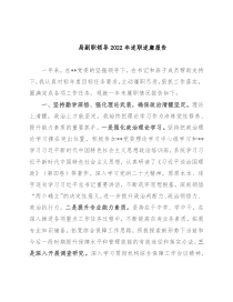 局副职领导2022年述职述廉报告