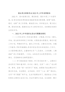 国企党支部委员会2022年上半年述职报告