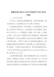 供销合作总社2022年上半年工作总结和下半年工作计划（市级）