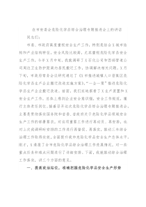 在市安委会危险化学品综合治理专题推进会上的讲话