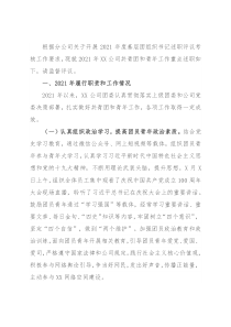 公司团委书记2021年度述职报告