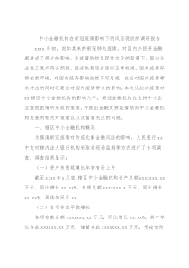 中小金融机构在新冠疫情影响下的风险现状的调研报告