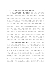 生态环境分局上半年重点落实情况汇报