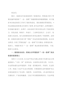 在环境保护“一法一条例”执法检查组全体会上的讲话