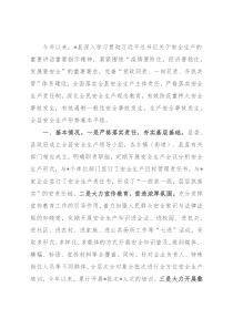 全县安全生产工作情况报告