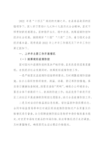 发改委2022年上半年工作总结及下半年工作打算