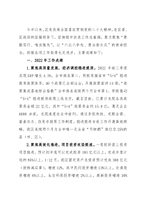 区发改局2022年度工作总结及2023年工作谋划