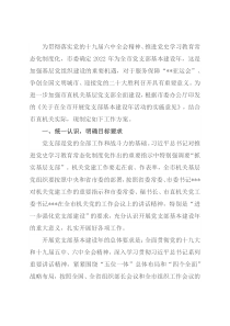 关于开展党支部基本建设年的工作方案