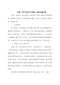 开展“共产党员公开承诺”活动实施方案