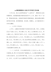 xx镇发展服务办2022年半年度工作总结