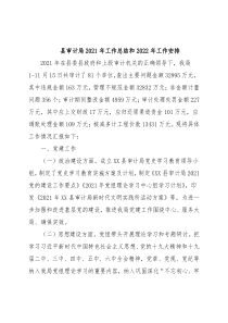 县审计局2021年工作总结和2022年工作安排