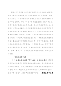 县委常委、纪委书记党史学习教育专题民主生活会发言提纲