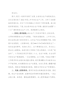 在安全生产工作会议上的讲话提纲