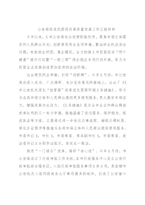 公安局促进民营经济高质量发展工作汇报材料