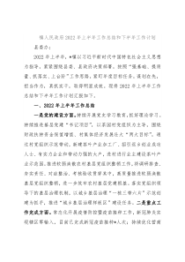 镇人民政府2022年上半年工作总结和下半年工作计划