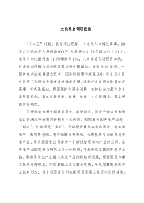 文化养老调研报告