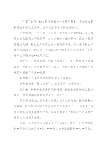 全市推进粮食安全工作综述