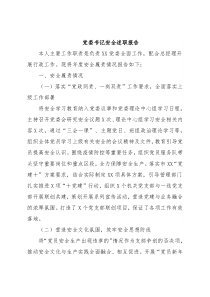 党委书记安全述职报告