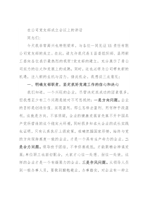 在公司党支部成立会议上的讲话