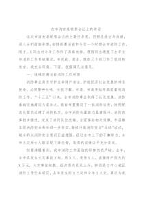 在市消安委联席会议上的讲话