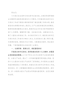 在党支部书记培训班上的讲话