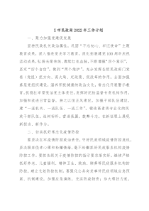 X市民政局2022年工作计划