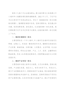 推进城市“六个一体化发展”——在全市城市一体化发展会议上交流发言