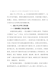 乡2021年上半年工作总结和下半年工作计划