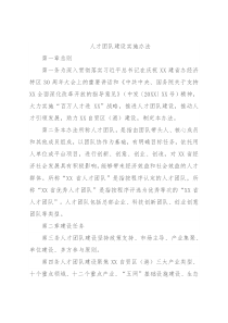 人才团队建设实施办法