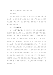 乡镇关于疫情防控工作自查情况报告