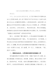 X县长在县政府廉政工作会议上的讲话