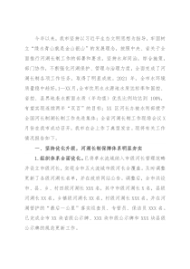 关于2021年度落实河长制湖长制工作情况的报告