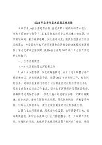 2022年上半年县水务局工作总结