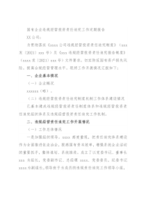 国有企业违规经营投资责任追究工作定期报告