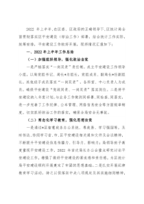 区统计局2022上半年平安建设工作总结