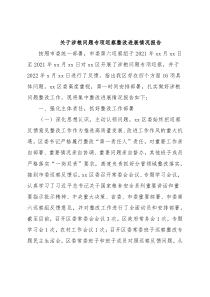 关于涉粮问题专项巡察整改进展情况报告