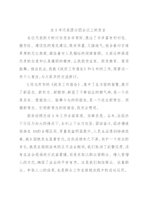 在X市代表团分团会议上的发言