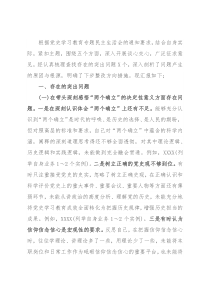 党委班子成员2021年度党史学习教育专题五个带头民主生活会对照检查材料
