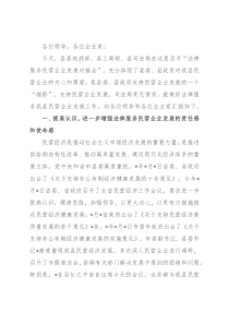 在法律服务民营企业发展对接会上的讲话