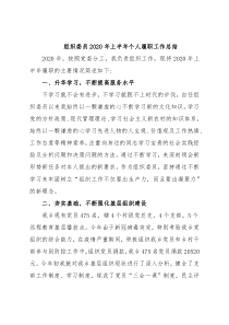 组织委员2020年上半年个人履职工作总结