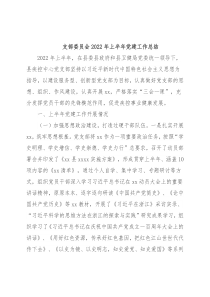 支部委员会2022年上半年党建工作总结