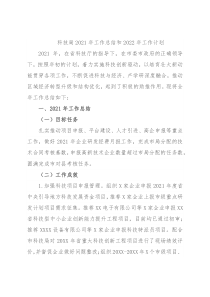 科技局2021年工作总结和2022年工作计划