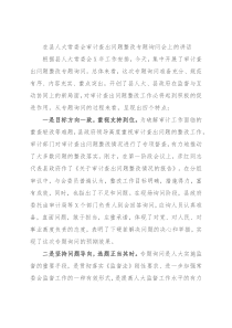 在县人大常委会审计查出问题整改专题询问会上的讲话
