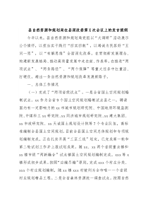 县自然资源和规划局在县深改委第X次会议上的发言提纲