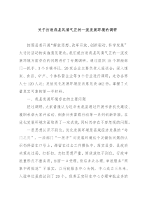 关于打造我县风清气正的一流发展环境的调研
