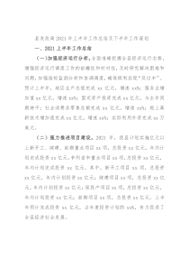 县发改局2021年上半年工作总结及下半年工作谋划