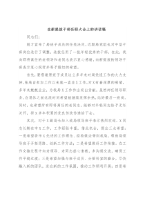 在新提拔干部任职大会上的讲话稿