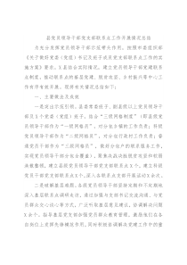 县党员领导干部党支部联系点工作开展情况总结