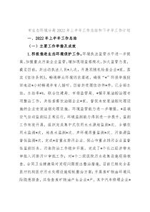 市生态环境分局2022年上半年工作总结和下半年工作计划