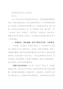 在县政府全体会议上的讲话